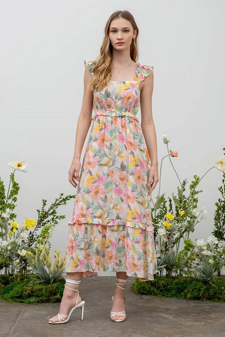 Soft Watercolor Floral Dress