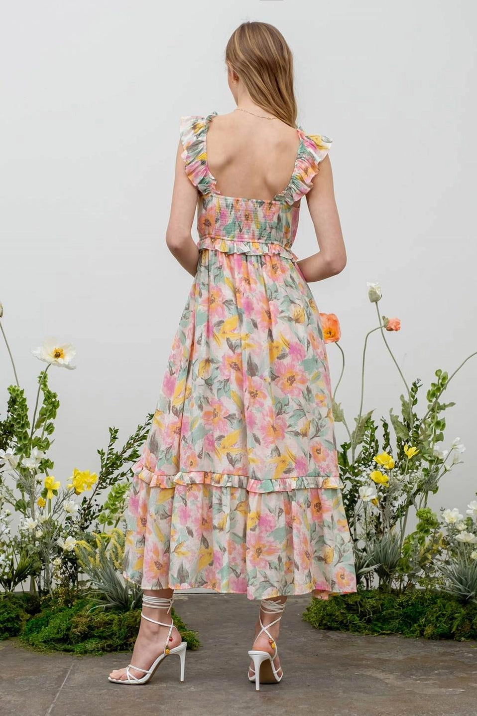 Soft Watercolor Floral Dress