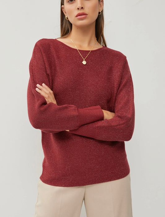 Burgundy Glitter Sweater