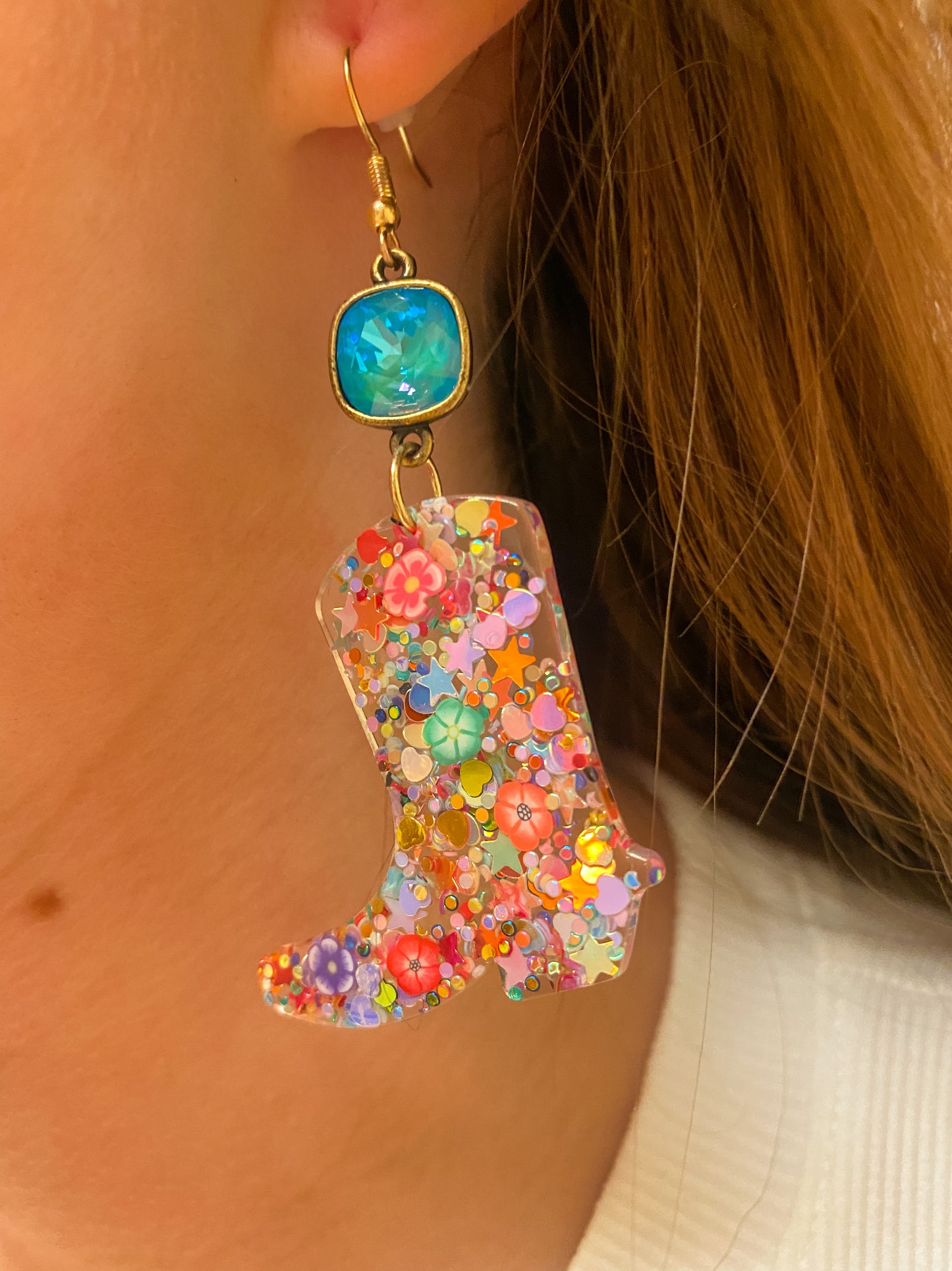 Bright Cowboy Boot Earring